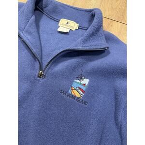 Mens Vintage Size Large Blue Attractions Brand San Juan Beach Pullover Sweater